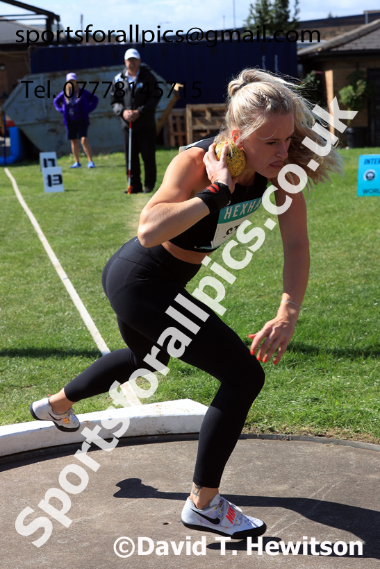 Heptathlon shot putt, 2025 EAP International Combined Events, Hexham, Northumberland.  Photo: David T. Hewitson/Sports for All Pics